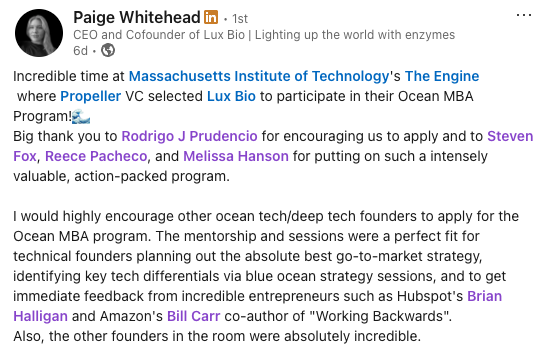 Paige Whitehead at Lux Bio