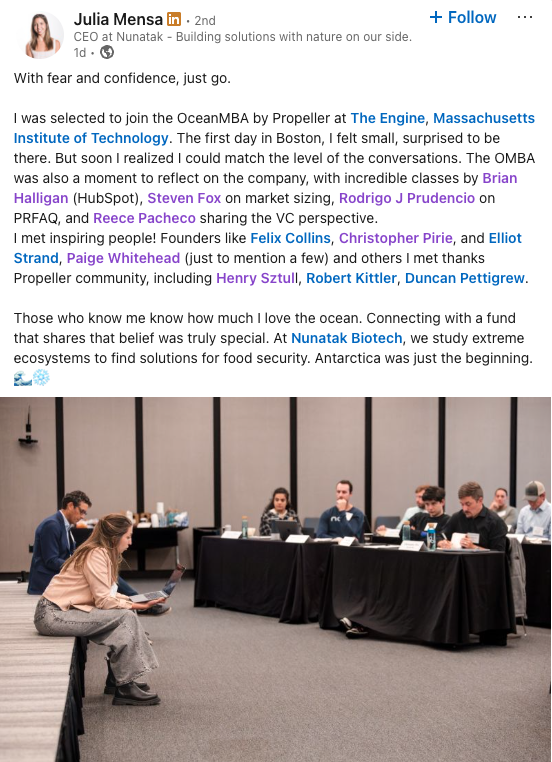 Julia Mensa at Nunatak Bio